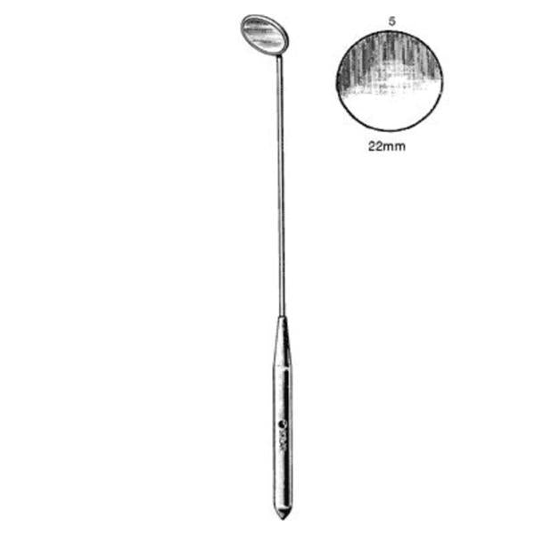 Laryngeal Mirror 22mm #5 Stainless Steel Handle Regular Chromeback Ea